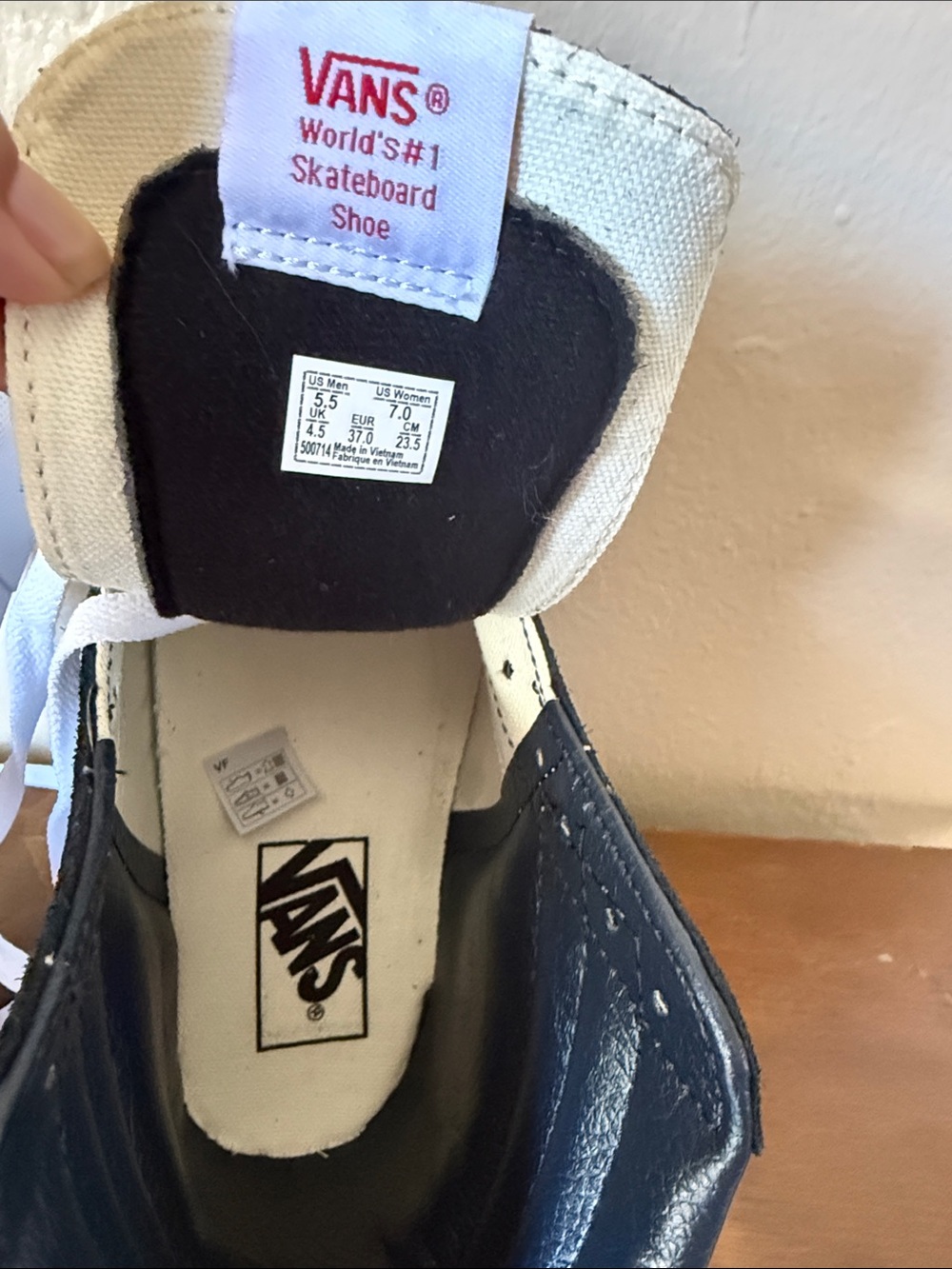 Vans Sk8-Hi Two-Tone High Top Sneakers — Black & Slate Blue - Picture 2 of 7